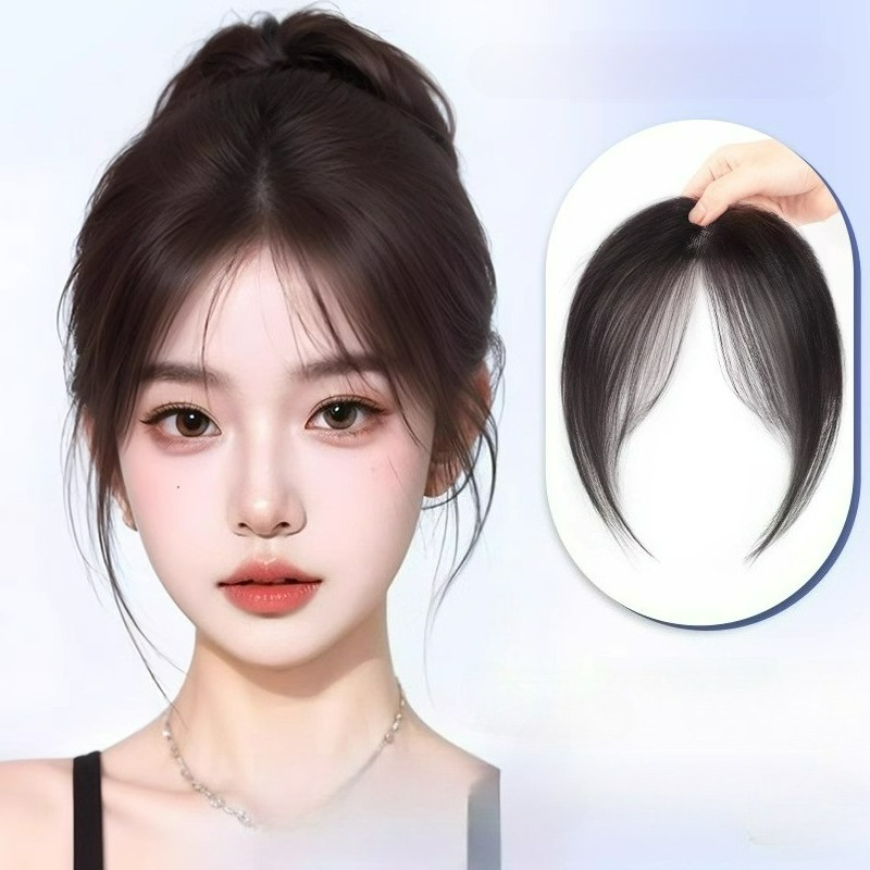Seamless Clip In Hair Extensions Human Hair - Ultra Light Human Hair Bangs Forehead