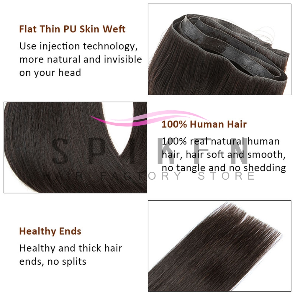 SPIKFN Long Tape Weft Human Ha - Invisible Tape In Extensions Real Hair recension och pris