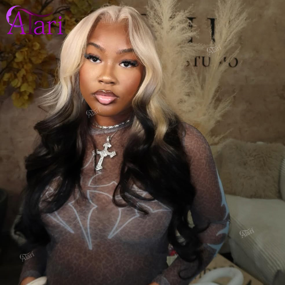 Ombre Blonde Black Body Wave H - 613 Blonde Body Wave Lace Front Wig recension och pris