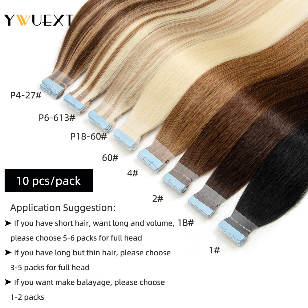 YWUEXT Mini Tape in Human Hair - Invisible Tape In Extensions Real Hair recension och pris