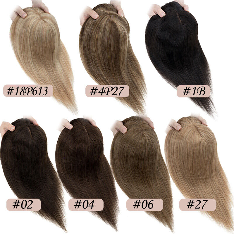 Women Toupee Silk Base Topper  - Seamless Clip In Hair Extensions Human Hair recension och pris