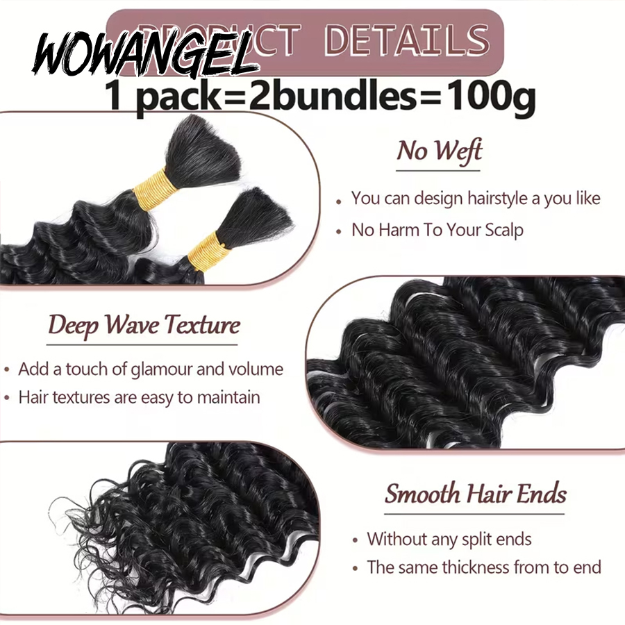 Boho Braids Human Hair Bulk De - Water Wave Bulk Human Hair For Braiding recension och pris