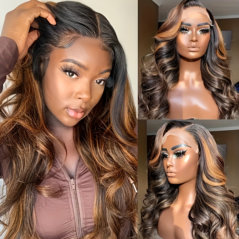 P1B30 Body Wave Highlight Ombr - Hd Lace Frontal Wig Human Hair Pre Plucked recension och pris