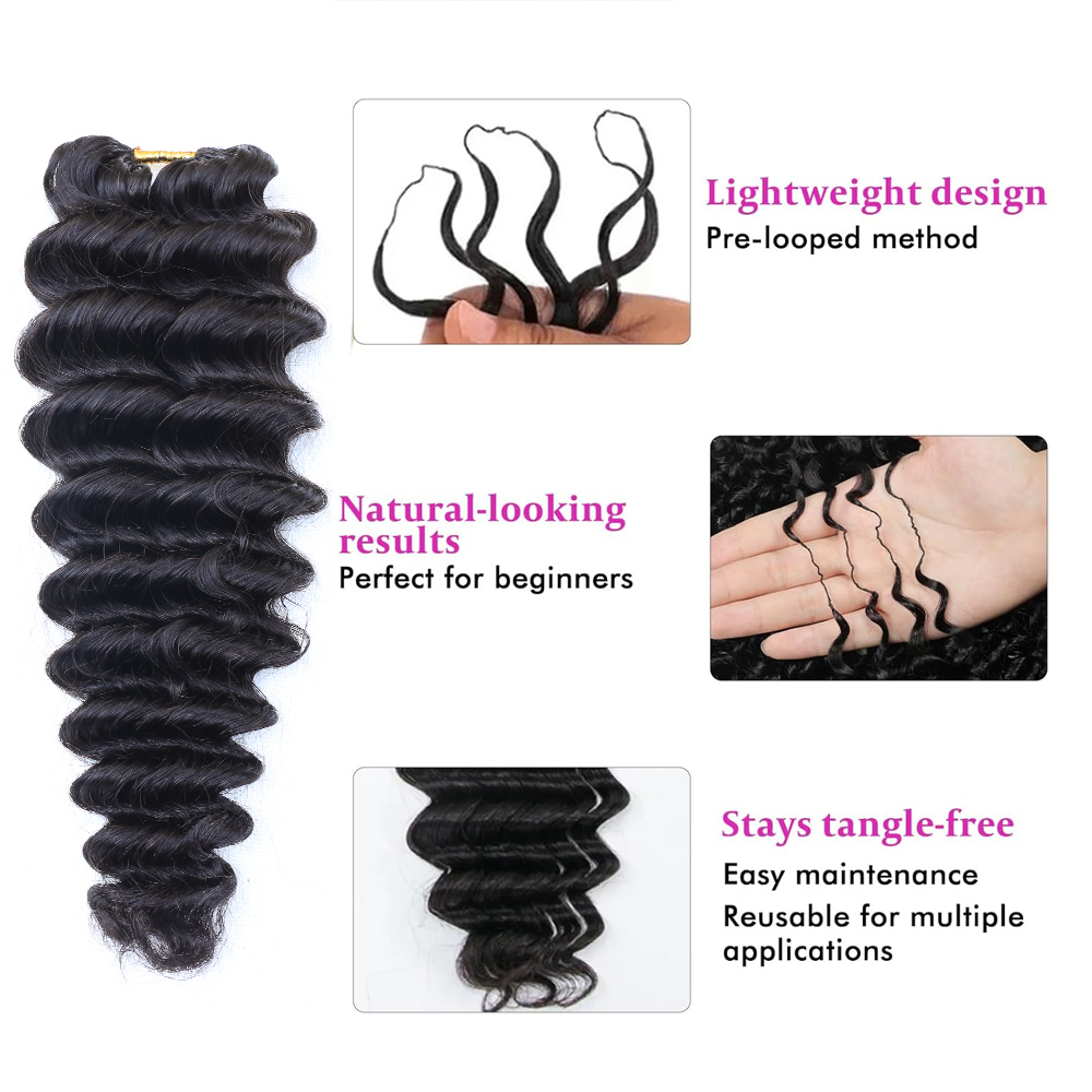 Natural Black Deep Wave Feathe - Hair Bundles recension och pris