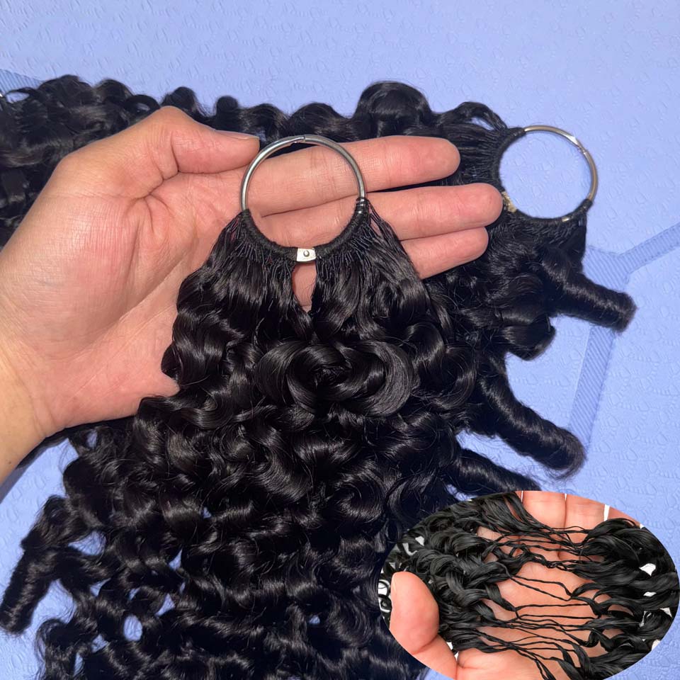 12A Burmese Curly Feather Croc - Invisible Tape In Extensions Real Hair recension och pris
