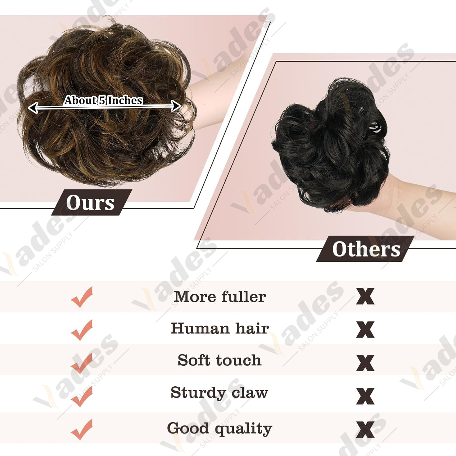 Messy Bun Hair Wavy Claw Clip  - Claw Clip Messy Bun Hair Piece recension och pris