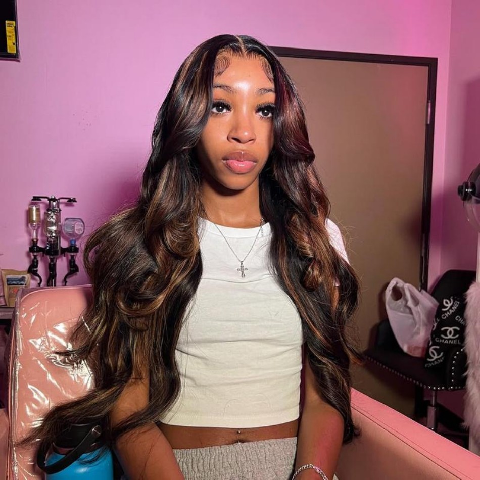 P1B30 Highlight Ombre Body Wav - Lace Front Wigs recension och pris