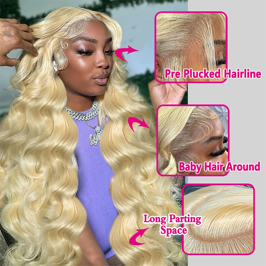 13x6 Hd Lace Frontal Wig 613 H - 613 Blonde Body Wave Lace Front Wig recension och pris