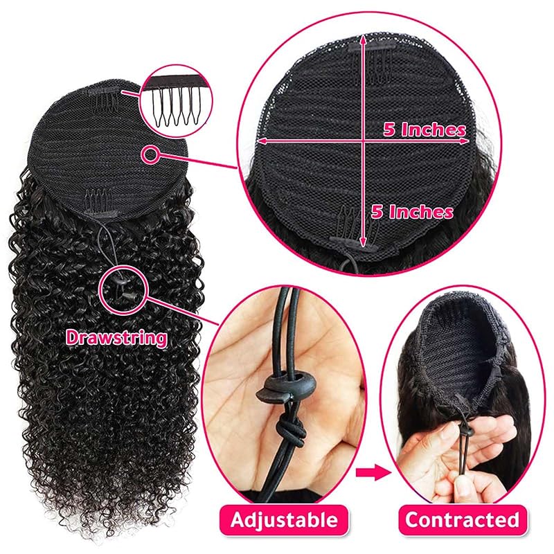 Curly Ponytail Extensions Deep - Seamless Clip In Hair Extensions Human Hair recension och pris