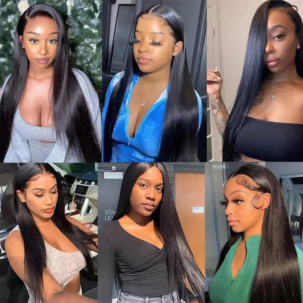 Natural Black Silky Bone Strai - Glueless Wear And Go Human Hair Wig recension och pris