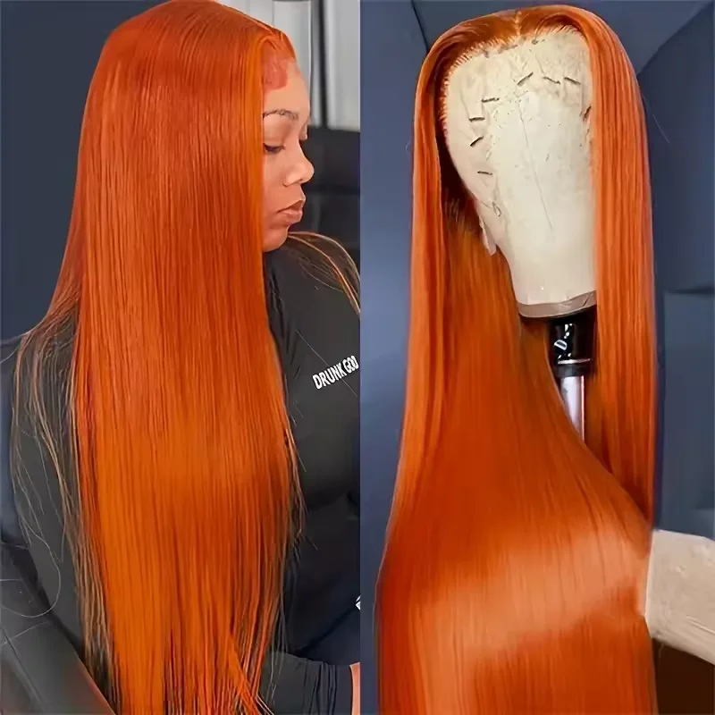 350# Colored Orange Ginger Wig - Hd Lace Frontal Wig Human Hair Pre Plucked recension och pris