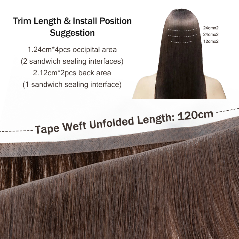 Invisible Long Tape PU Weft Hu - Invisible Tape In Extensions Real Hair recension och pris