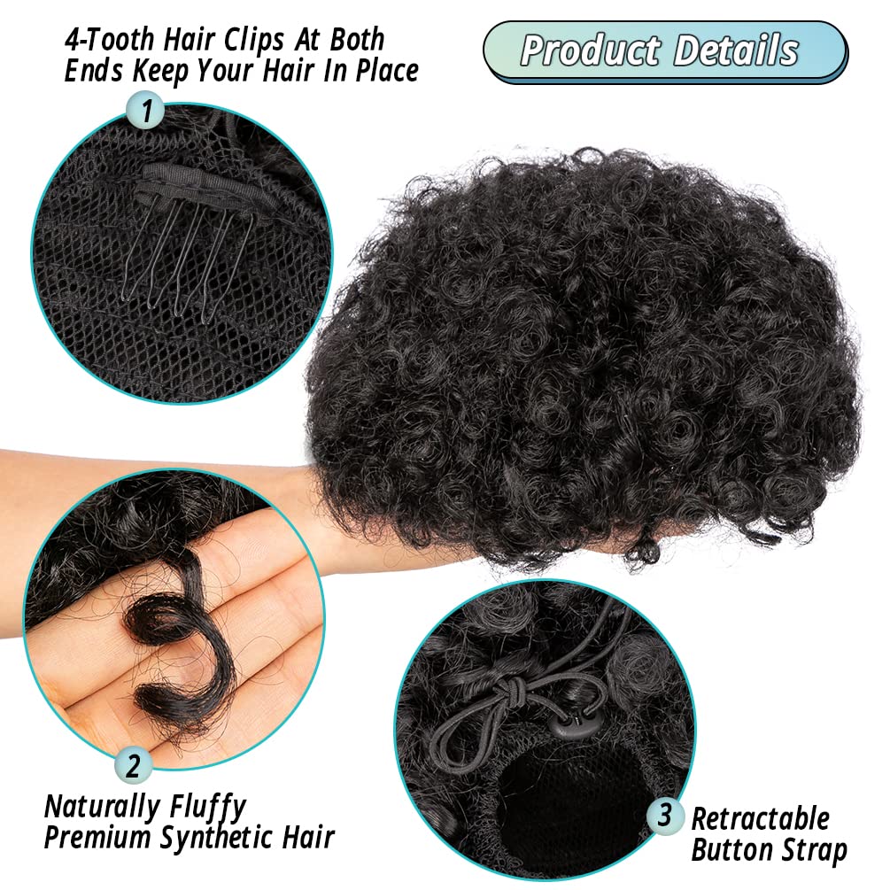 6Inch Afro Puff Drawstring Pon - Drawstring Afro Curly Puff Ponytail recension och pris