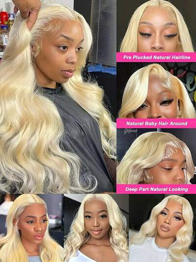 613 Honey Blonde Colored 40 In - 613 Blonde Body Wave Lace Front Wig recension och pris