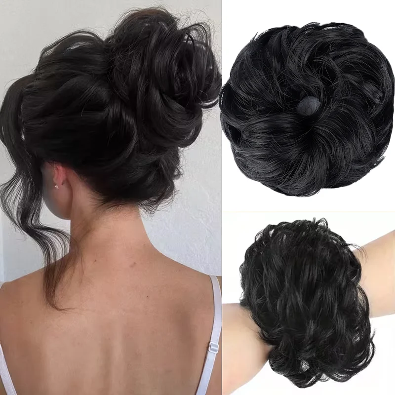 Elegant Curly Wave Messy Bun H - Claw Clip Messy Bun Hair Piece recension och pris