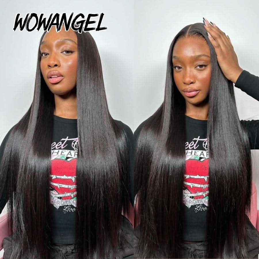 WOWANGEL Straight Lace Front W - Hd Lace Frontal Wig Human Hair Pre Plucked recension och pris