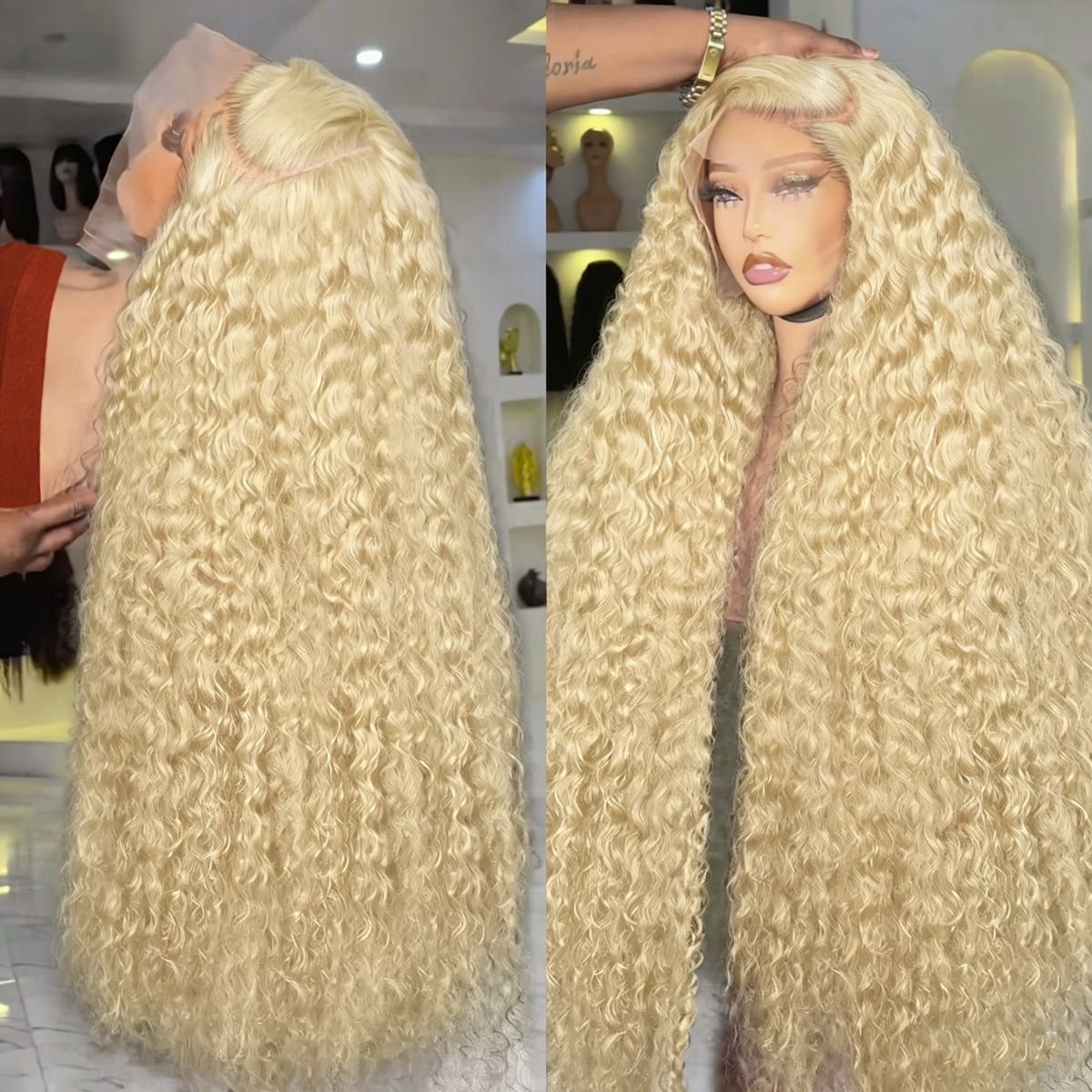 613 Deep Wave Frontal Wig 13x6 - Lace Front Wigs recension och pris