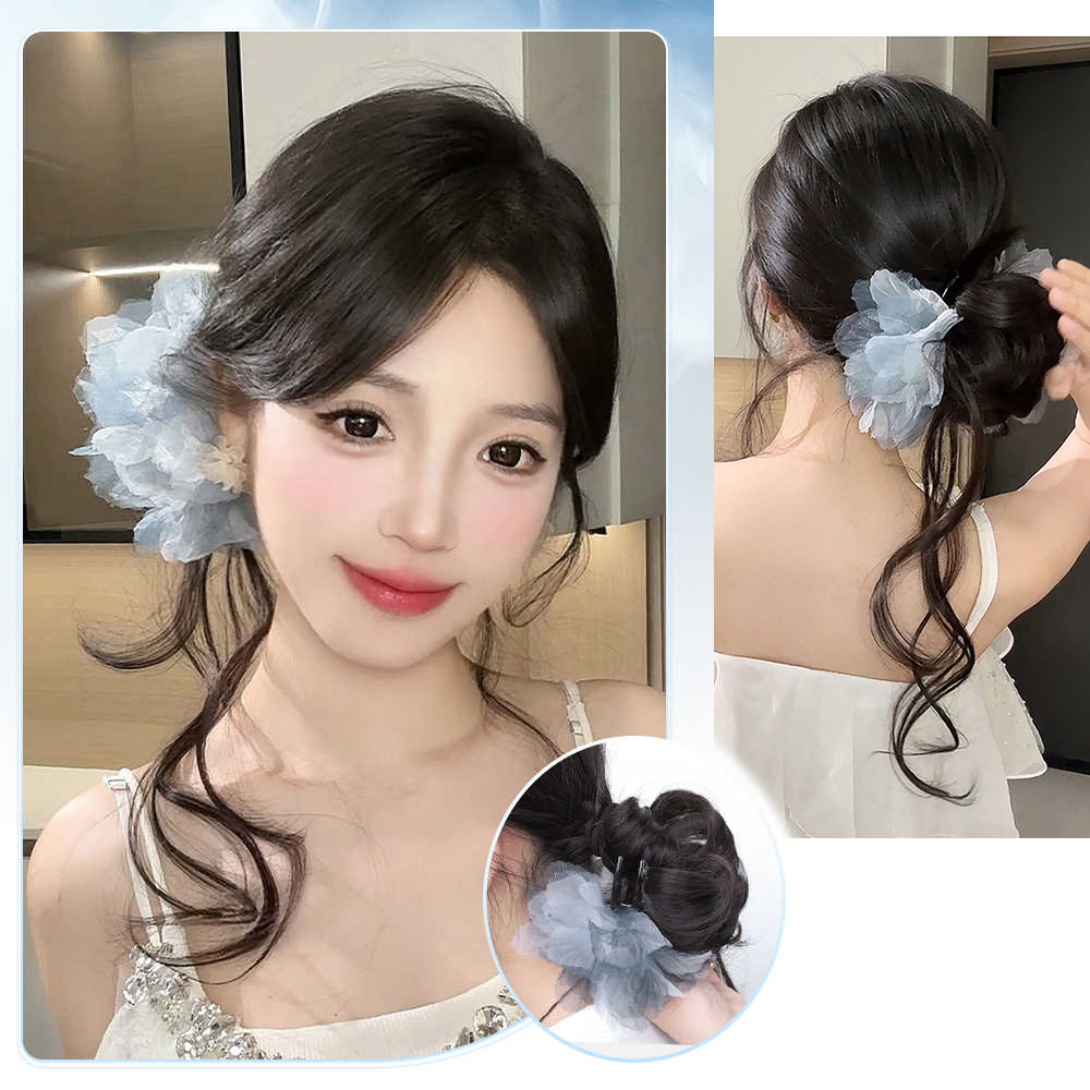 Synthetic Short Wavy Curly Flo - Claw Clip Messy Bun Hair Piece recension och pris