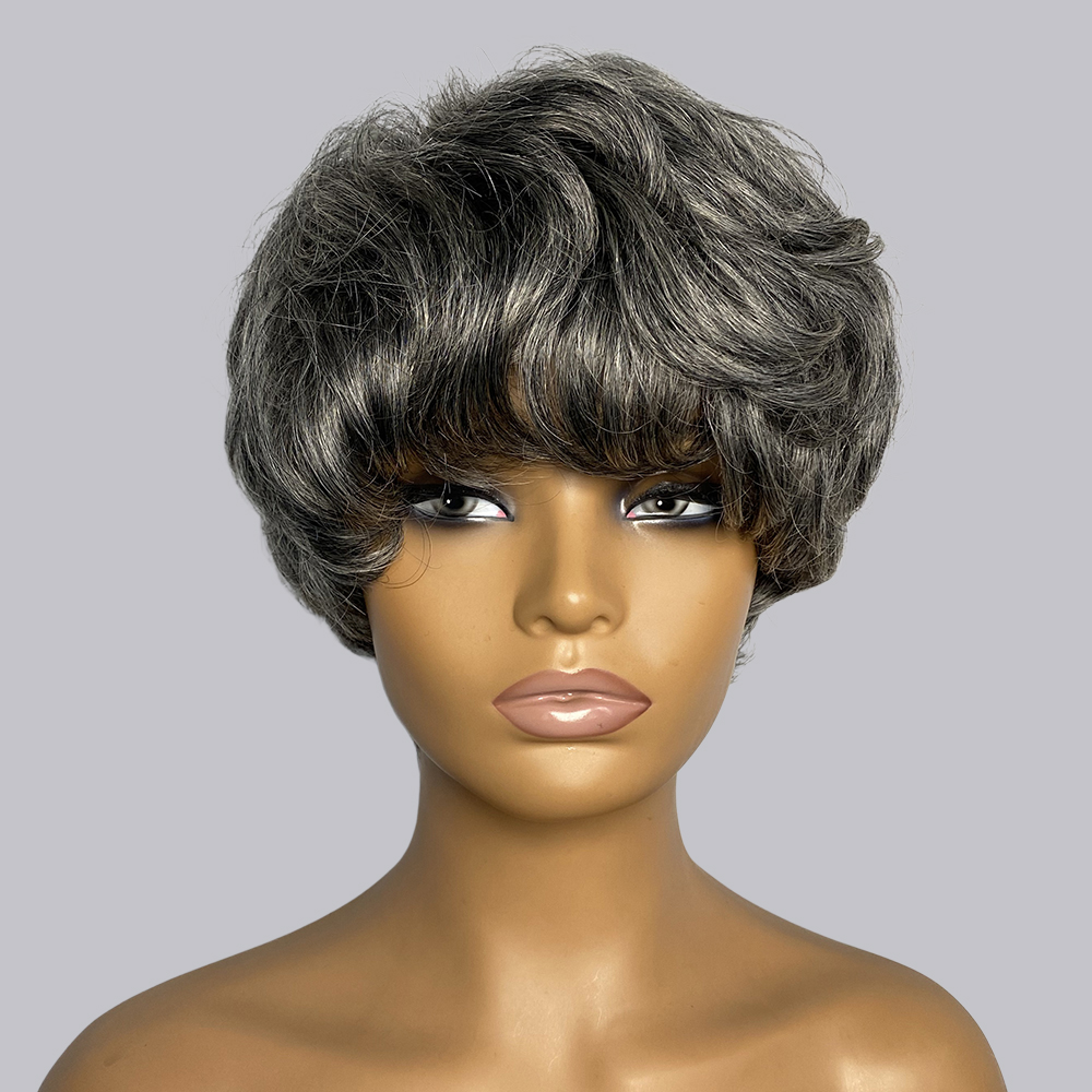 Pixie Cut Human Hair Wigs Gray - Short Pixie Cut Wig Human Hair Cheap recension och pris