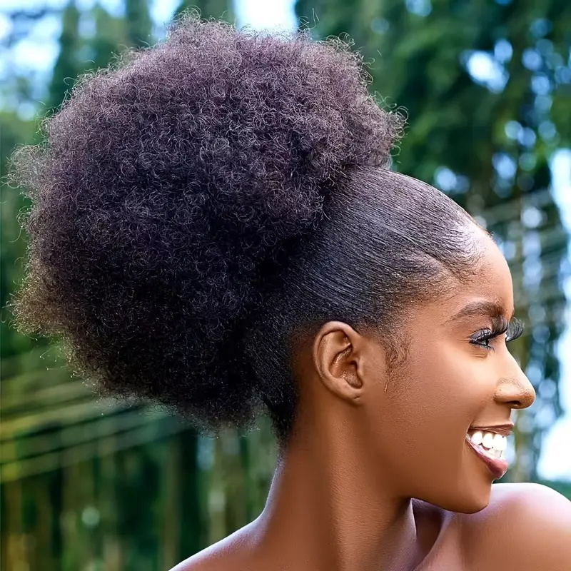 1pc Women's 10-Inch Afro Kinky - Drawstring Afro Curly Puff Ponytail recension och pris