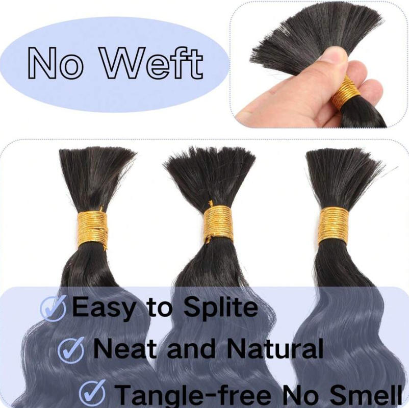 No Weft Human Braiding Hair Bu - Water Wave Bulk Human Hair For Braiding recension och pris